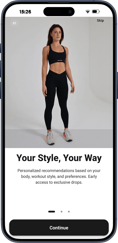 Mobile app screen